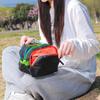 Colorful Patchwork Crossbody Bag Multi Zipper Cosmetic Toiletry Bag With Woven Strap Shoulder Bag For Women Gifts