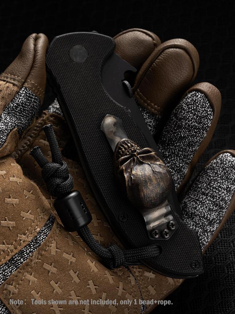 VIPERADE VAB5 PEI Paracord Knife Lanyard Beads with 6 Slots for DIY Glow EDC Beads for Knife Pocket Tool Keychain Pendant Beads, Tubes, Flashlights,