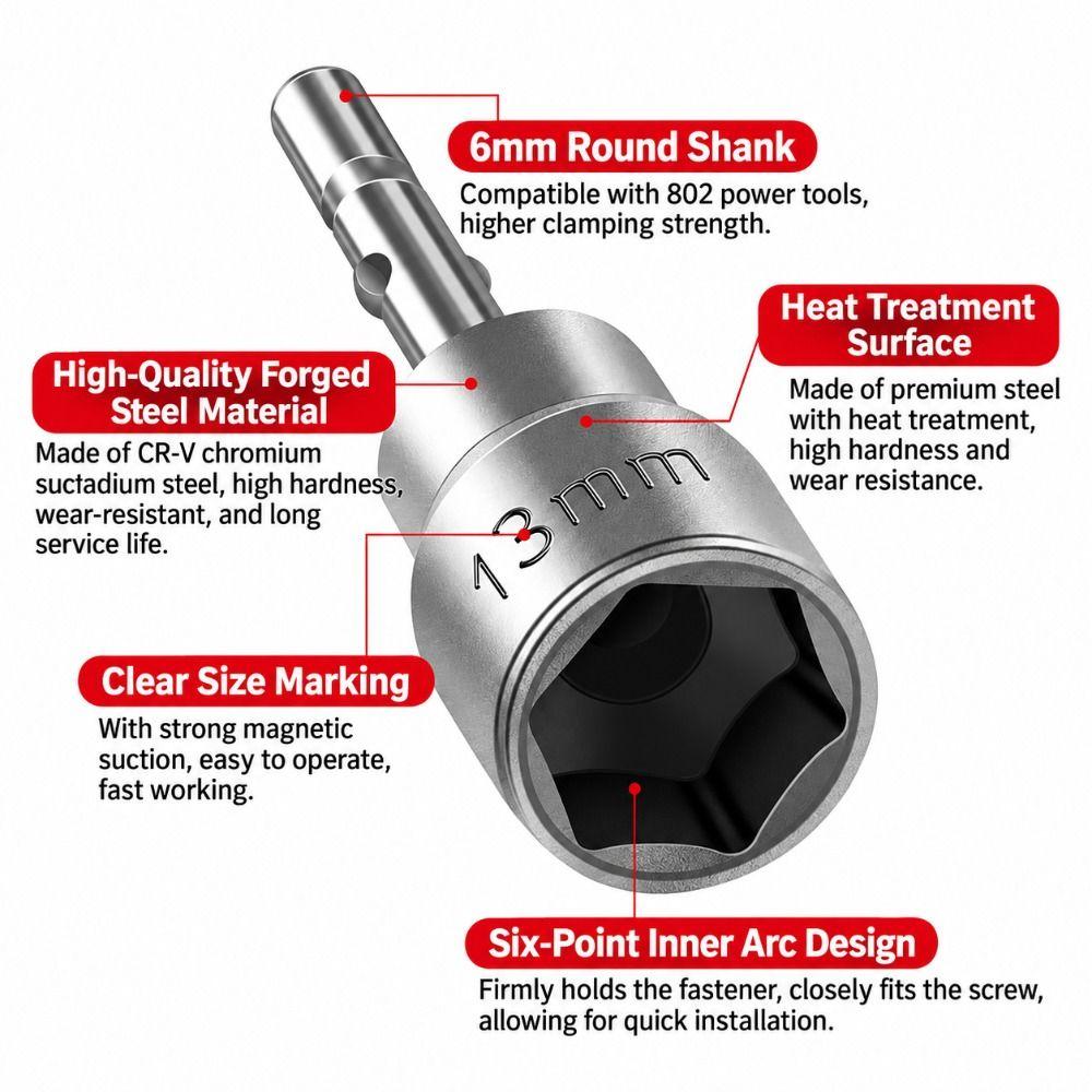 3pcs Non-Magnetic Hex Socket Driver Bits Socket Driver Attachments  Electric Screwdriver Use