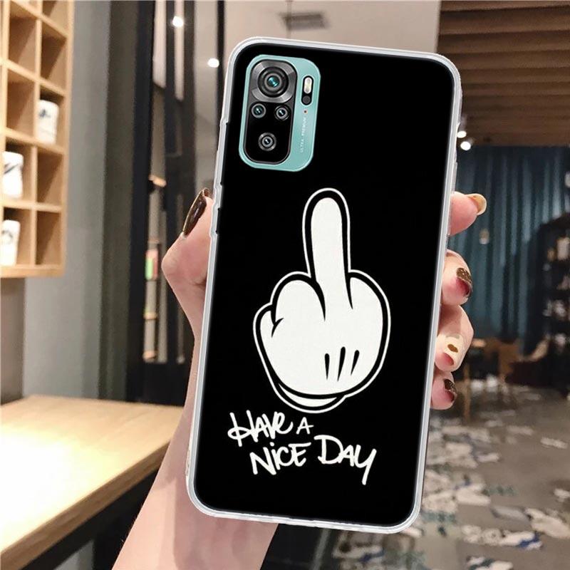 

Middle Finger Silicon Phone Case For Xiaomi Redmi Note 14 13 12 12S 11 Pro Plus 11S 10 10S 11T 11E 4G 5G Soft Cover Redmi Note 12S