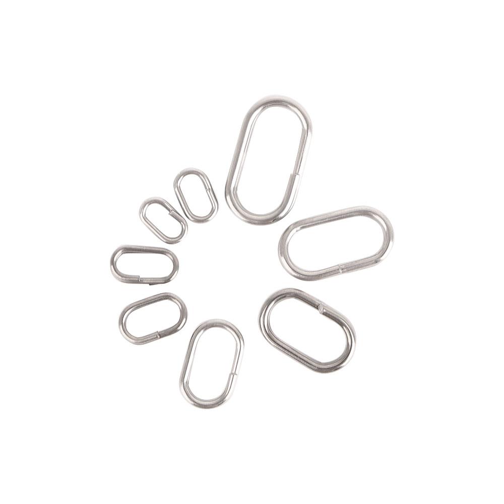 Steel Barrel Swivel Oval Split Rings Fishing Hanging Snap Fishing Connector Fishing Lure Split
