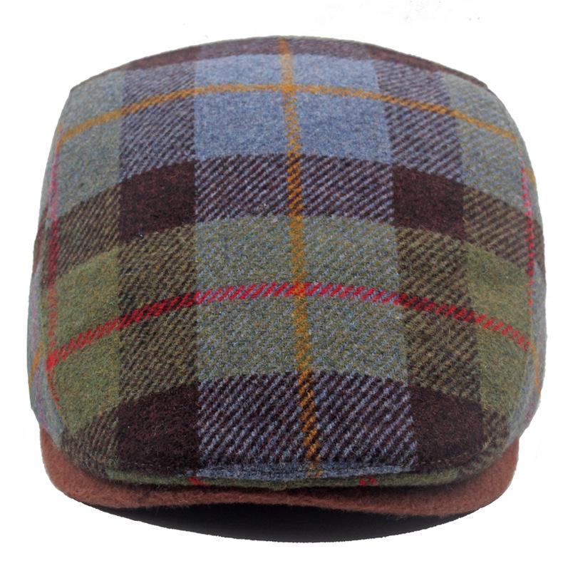 Czapka Forward Jesienno-zimowa męska beretowa ciepła czapka Artsman Brytyjska czapka w kratę