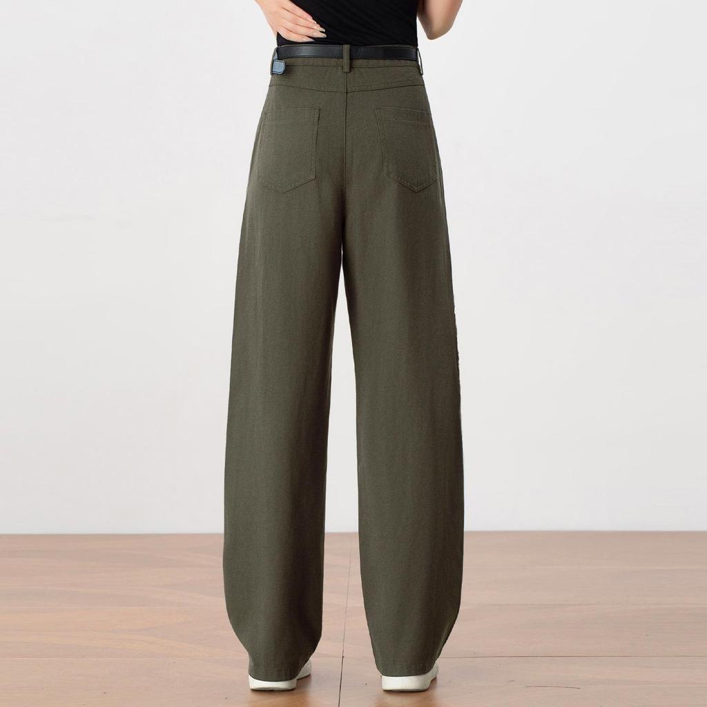 Women's High-Waisted Lyocell Tencel Wide-Leg Pants - Autumn 2025