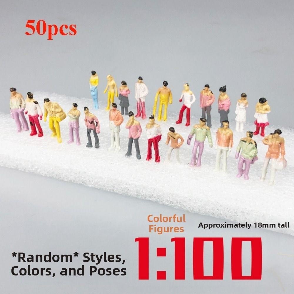 10/50pcs Mixed Color Model Building People Multistyles Train Scenery Passengers Standing People