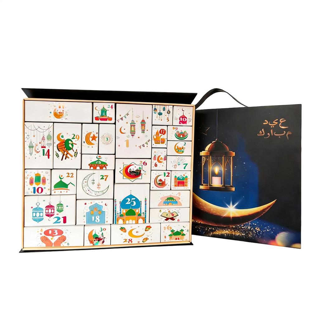 Ramadan Moon Countdown Advent Calendar Boxes Eid Al Fitr Countdown Calendar Gift Box 30 Days DIY Eid Ramadan Mubarak Box