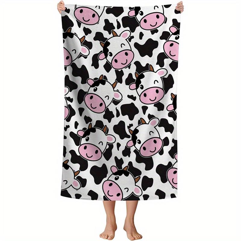 Beach Towel Cute Cow-Patterned Beach Towel Patterned Sunscreen And Windproof Suitable For Swimming Pool Camping Travel Blanket W40*H60(CM)