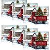Sets of 4, 6, Or 8 Placemats Showcasing a Vintage Red Truck As The Focal Point, Complemented by Festive Elements Like a Christmas Tree, Snowmen, And
