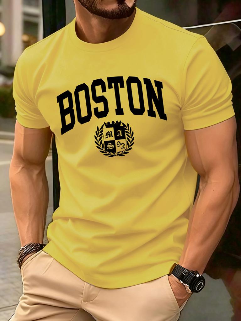 The Sacred Badge Of Boston Print Tee Shirts ONeck Loose Short Sleeve Trendy Cotton Sportswear Unisex Comfortable Summer TShirt