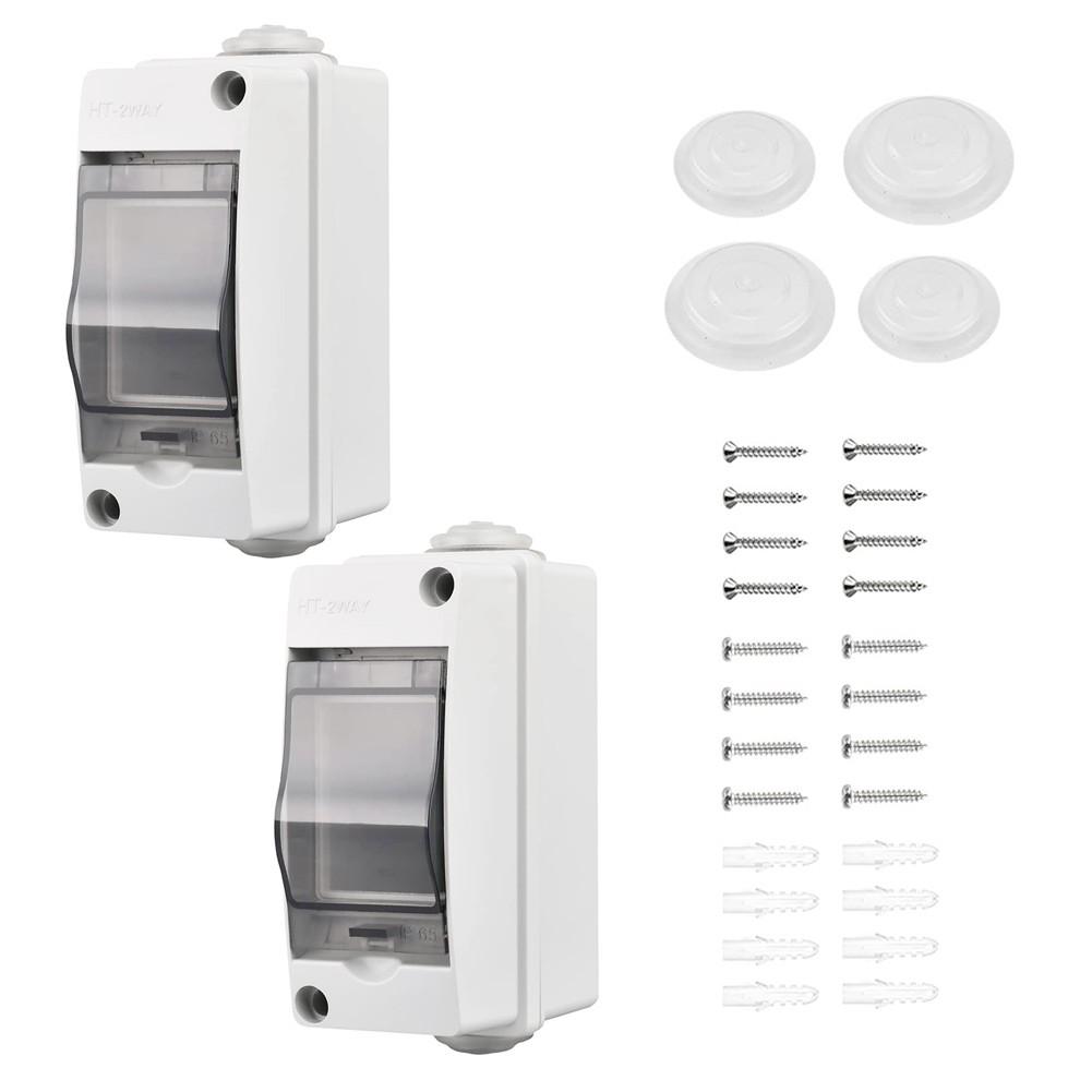 2 Stück Schaltkasten Verteilerkasten IP65-1 Reihe 2 Module Kleinverteiler