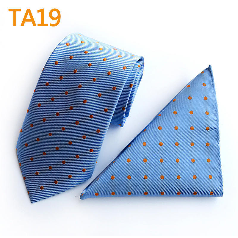 Polyester Large Waist Men'S Tie Men'S Pocket Towel Two-Piece Set