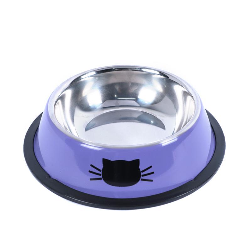 Colorful Non-Slip Stainless Steel Pet Bowl for Cats and Dogs