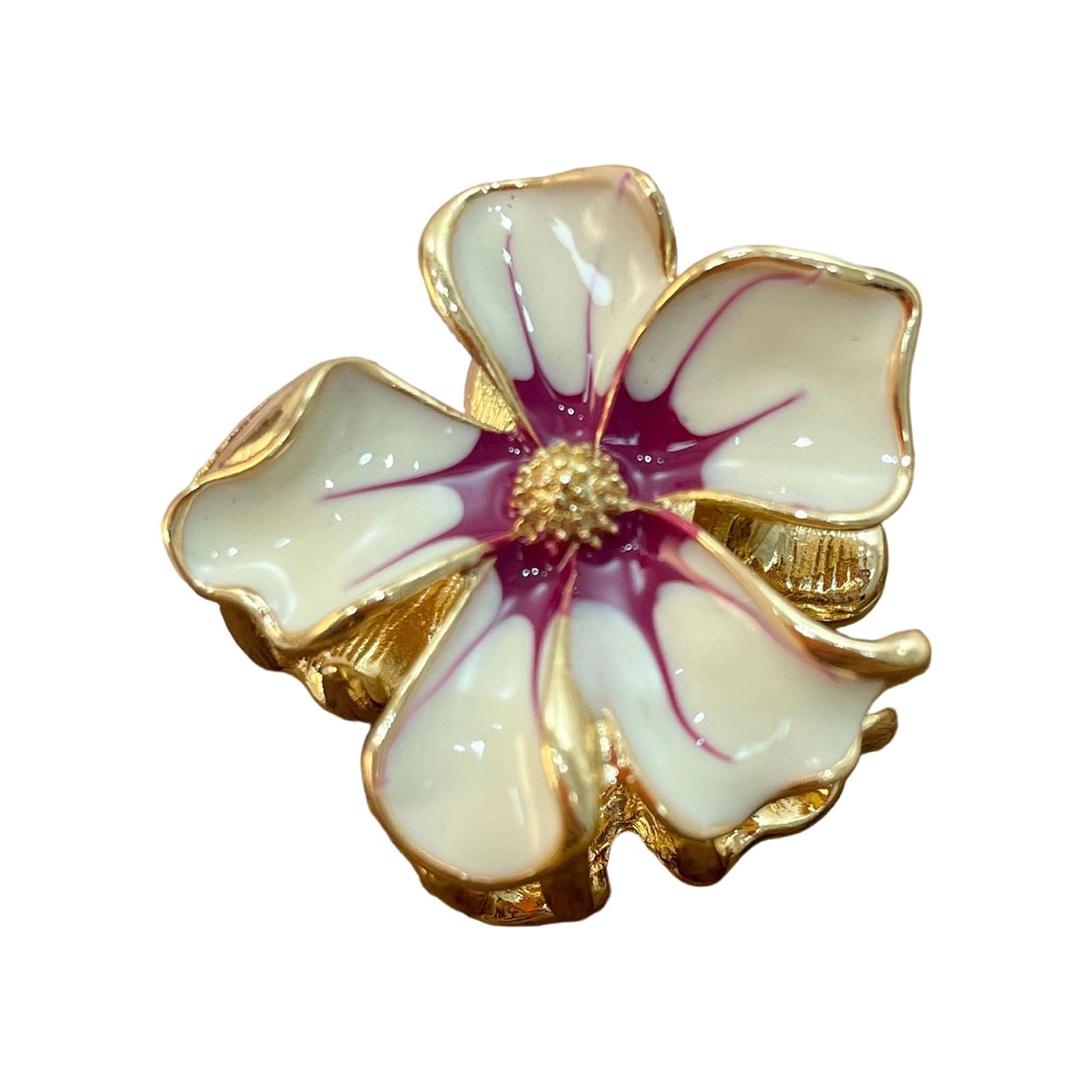 

Friendly Metal Gardenia Barrettes Practical Hair Clip Slip Resistant Design Quick Fastening for Office Event and Outdoor бежевый