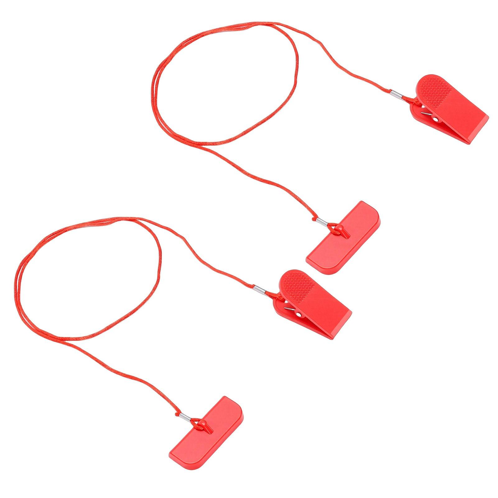 

2 Pcs Treadmill Magnet Safety Key Emergency Stop Universal Treadmill Magnetic Lock Switch D Shaped with Clip Lanyard