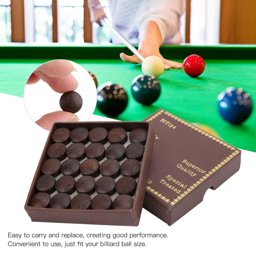 50pcs Storage Box Billiard Cue Tips 13MM Pool Stick Tips Pool Billiard Cue Tips  Pool Game