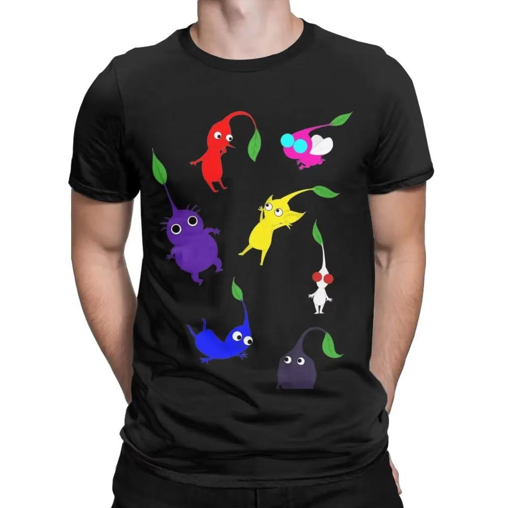 Novelty Pikmin T-Shirts Men Crewneck Pure Cotton T Shirts Short Sleeve Tees Gift Idea Clothes