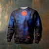Men's Halloween Print Neck Long Sleeve Sweatshirt for Casual Athletic Wear