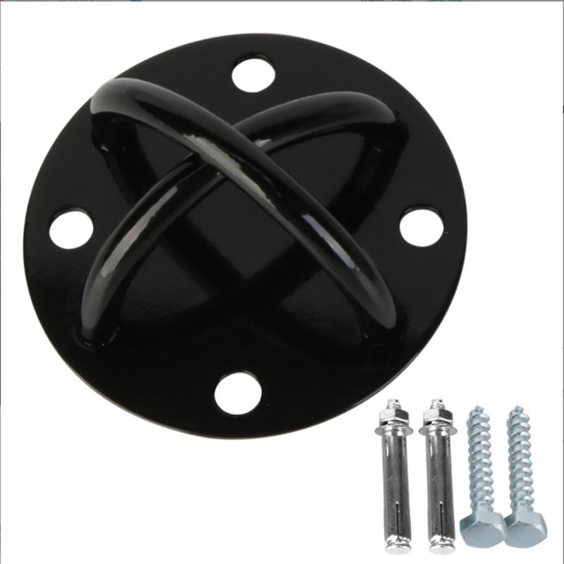 4-Hole Steel Aerial Yoga Hammock Fixing Plate for Pole Dance Swing & Hanging Chair with Sandbag Hook & Pulley