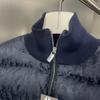 D Brand Oblique Print Stand Collar Down Jacket - Winter Warmth for Couples
