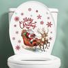 1sheets Cartoon Santa Claus Toilet Sticker Removable PVC Holiday Decoration for Bedroom Nursery Bathroom Toilet Decorat Stickers