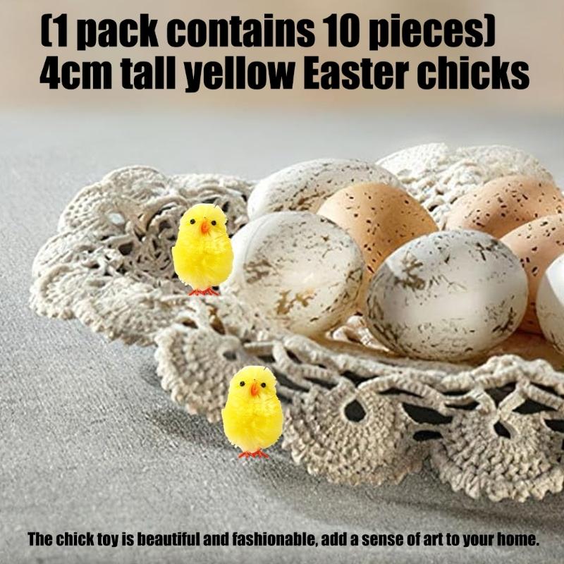10 Stück 4 cm kleines gelbes Küken Osterdekoration Plüsch Polyester Küken Ornament Für Handgefertigte Bastelarbeiten Nähen Verzierungen