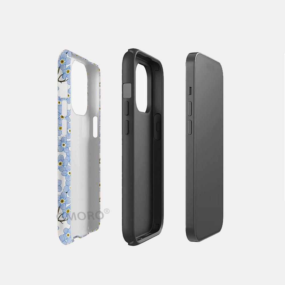 Foreign Trade for Blue Floral Magnetic Mobile Phone Shell iPhone Full Series To Map Processing Apple 17PM Protective Cover