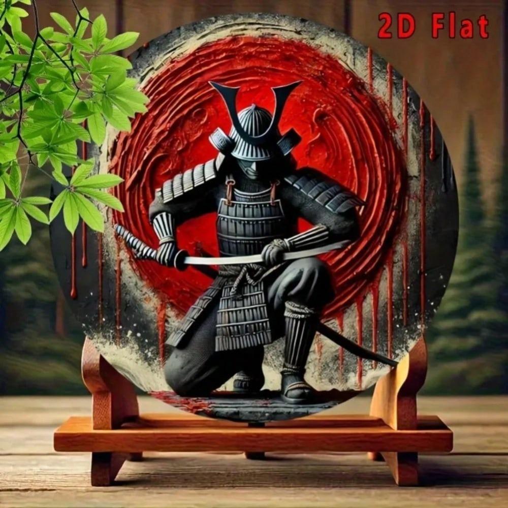 Retro Samurai Metal Tin Sign Waterproof Aluminum Wall Art for Home Cafe Garage Decor