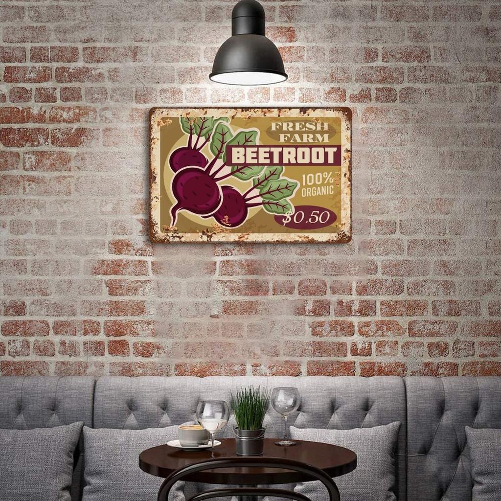 1er-Pack Shabby Rustic Dekor Metallschild, 20×30cm und 30×40cm, Used-Look Wandplakette für Café, Garage oder Lounge