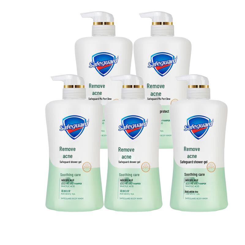 Safeguard Анти-акне гель для душа для лица и тела с ароматом белого чая (5-Pack)