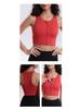 High-Impact Lycra Sports Bra with Front Zipper and Fixed Cups