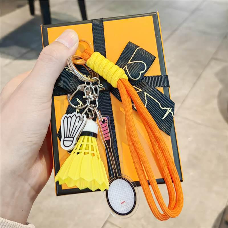 Creative Badminton Racket Keychain: Sporty Pendant & Backpack Ornament - Perfect Small Gift for Boys and Girls