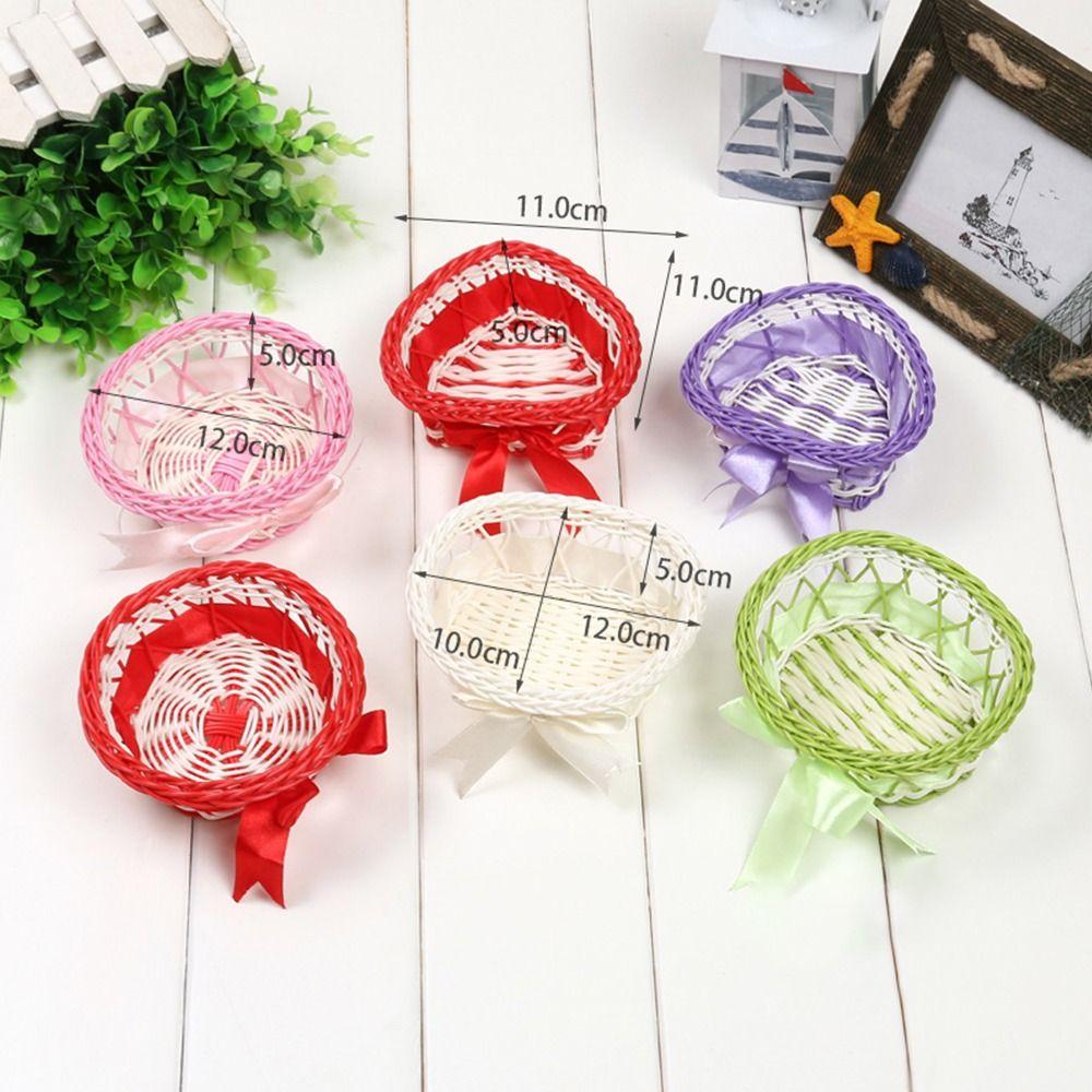 Beautiful Hand Made Flower Storage Basket Hand-Woven Round/Oval Shape Wicker Flower Basket Shopping Storage Hamper Basket