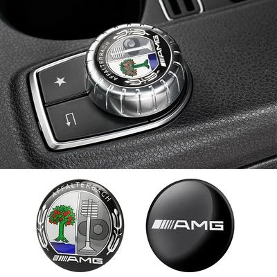 Hots 29mm Car Central Control Multimedia Button Cover Trim Knob Sticker For Mercedes Benz AMG GLC C CLA GLA W205 W211 W213 W212