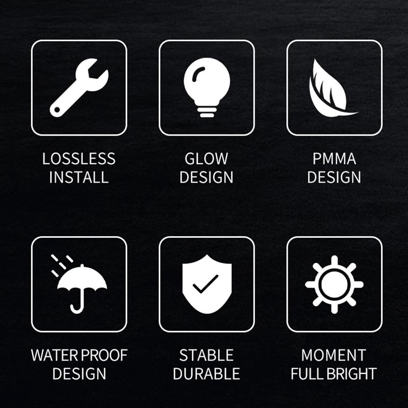 For Volkswagen Golf-6 7 4 5 POLO Passat B5 B6 B7 T4 T5 Tiguan Jetta Decorative LED Lights Front Hood Grille Decoration Badge