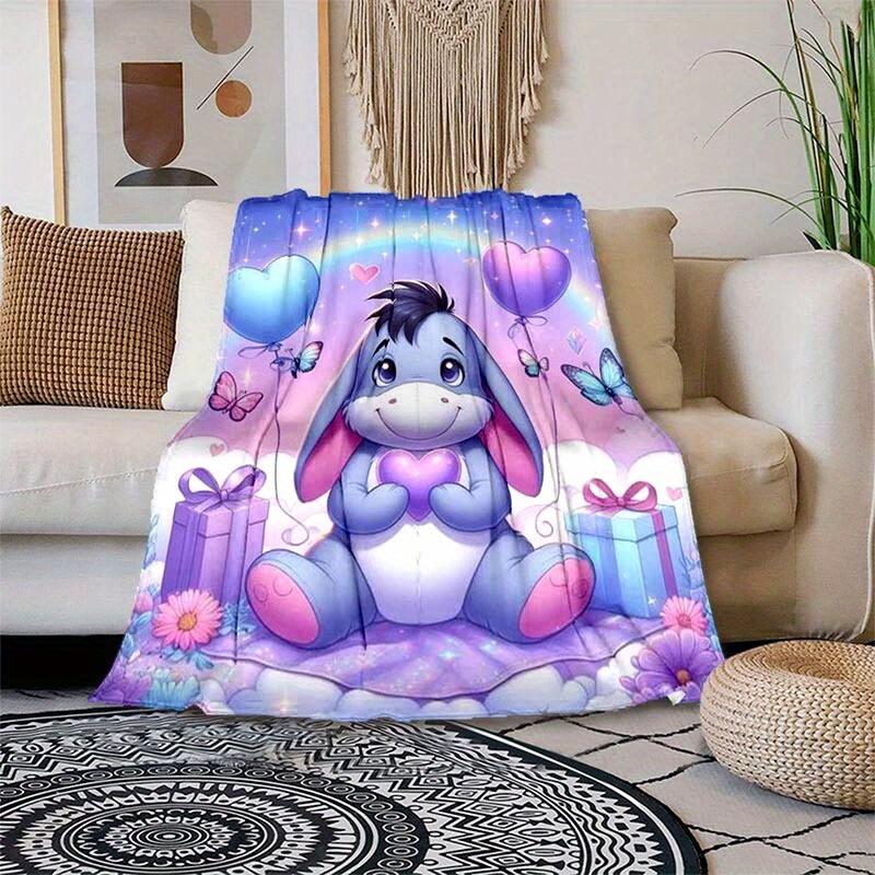 1 Stück Winnie Puuh Druckdecke - Weiche Ganzjahresdecke für Wohnzimmer, Schlafzimmer, Personalisierbares Geschenk mit entzückendem Cartoon-Design