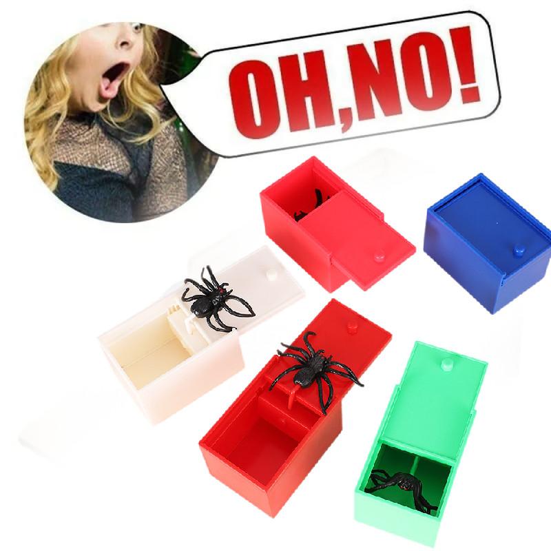 Halloween Prank Spider Toy Hidden In A Box Fake Spider Play Gag Joke Gift Scare