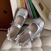 Women's Flat Ballet Shoes 2025 Autumn New Vintage Bow Knot Mary Jane Shoes Lightweight Comfortable Non Slip Casual Shoes