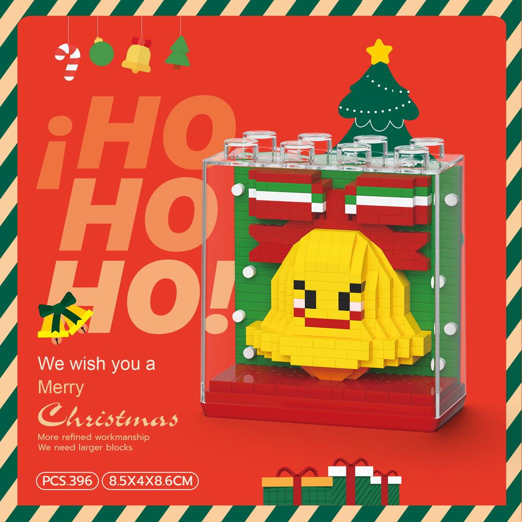 DIY AUSSTELLUNGSBOX Weihnachtsbaum Weihnachtsmann Glocke Lebkuchenmann Schneemann Elch Geschenk Bausteine Modell Ziegel Kinder Sets Bausätze Spielzeug