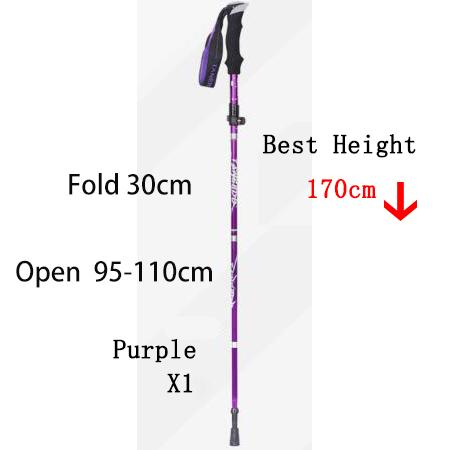 Bastón de Trekking Plegable para Exteriores de 5 Secciones, Bastón Portátil para Acampar, Senderismo y Caminar para Personas Mayores Nórdicas, Telescópico
