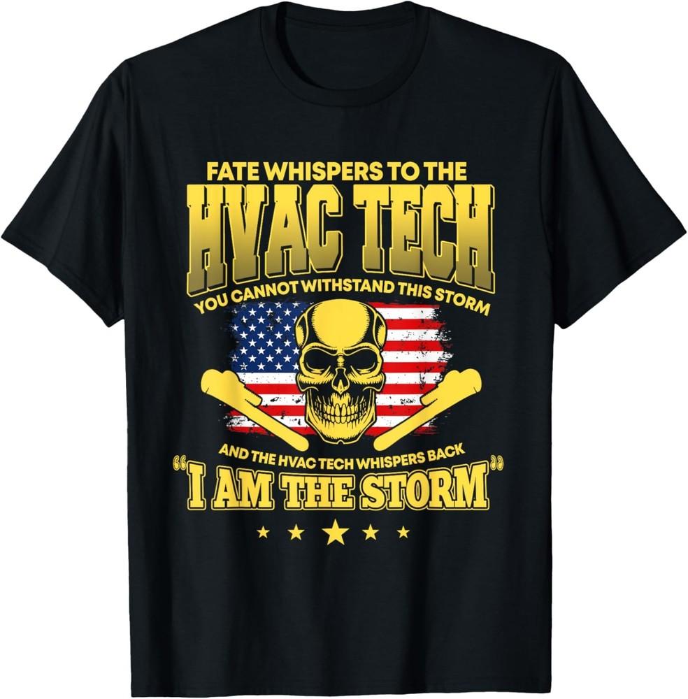 

American HVAC Tech Saying HVAC Technician USA Flag T-Shirt Unisex T-Shirt XXXXL
