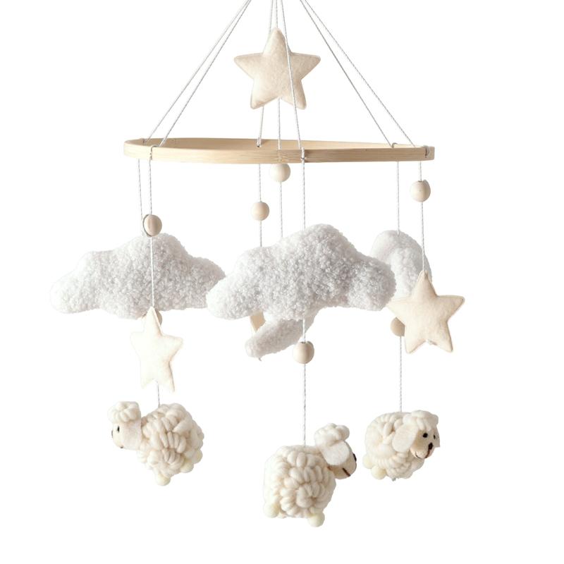 Montessori Bebeluși Textura moale și pufoasă a alpaca desenate rotundă este perfectă pentru a fi asociată cu pandantive mici precum nori gray