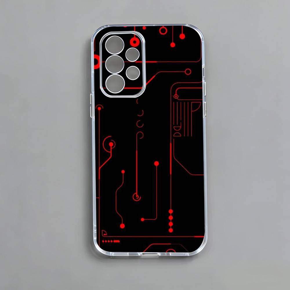 Creative Circuit Board Pattern Phone Case For Samsung S25,S24,S21,S22,S23,S30,Ultra,S20,Plus,Fe,Note,10,9,5G Transparent Cover Samsung S205G