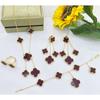 5-Piece Set New Four-Leaf Clover Jewelry Set Fashion Tassel Earrings Temperament Simple Versatile Senior Sense Of Necklace Earrings Bracelet Set