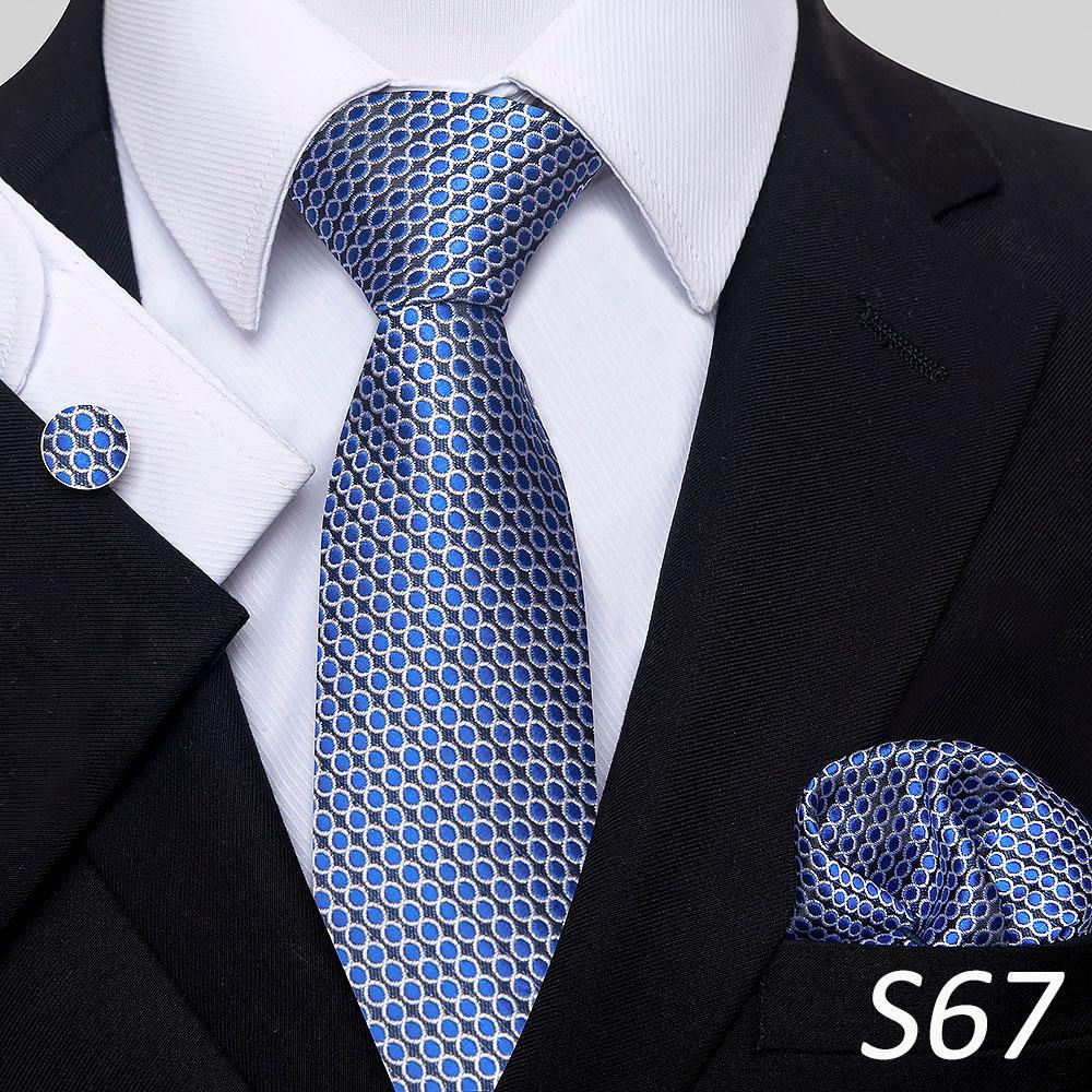 Men'S Tie Three-Piece Set Striped Flower Series Shang Tie