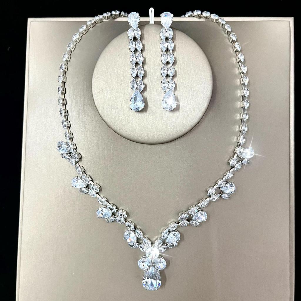 Elegant Water Drop Zircon Earrings for Women - Classic Bridal Wedding Jewelry