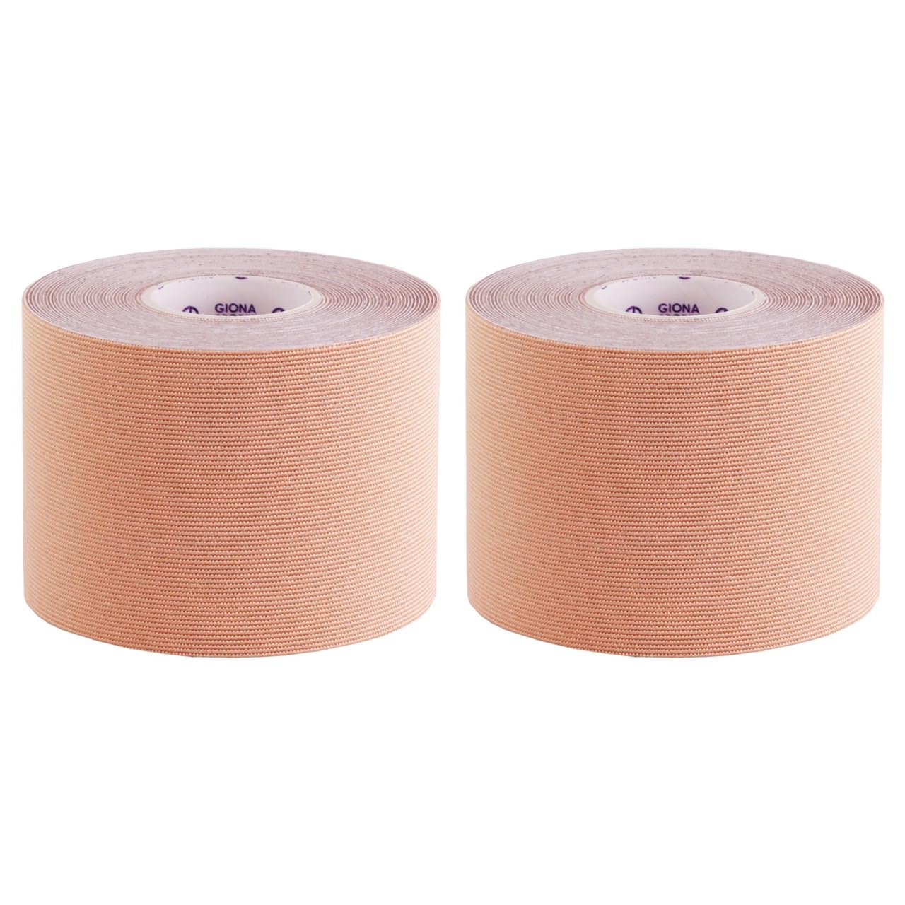 

Wapex Kinesiology and hard to peel Kinesio Tape 50mm x Length 5m x 2 Tape, Stretchable, Skin-friendly (Width rolls, Beige)