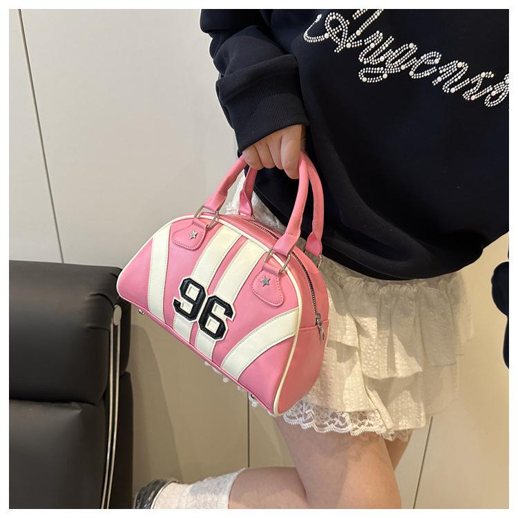 Sac à Bandoulière Rayé Color Block en Similicuir pour Femme Été Nouveau Sac de Soirée Semi-Cercle Sac à Main Sacoche Bowler Tendance