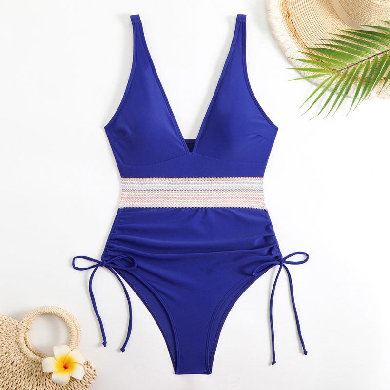 Women One Piece Patchwork Swimwear Female Bathers Bathing Swimming Suit Beachwear