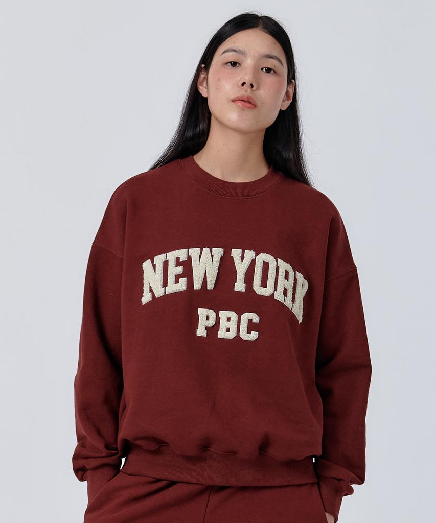 PAPERBOY Boucle New York Sweatshirt - Burgundy