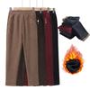 Fleece Straight-leg Pants for Women To Wear In Autumn and Winter, Grandma Thickened High-waisted Warm Cotton Pants, Corduroy Medium Mother Pants