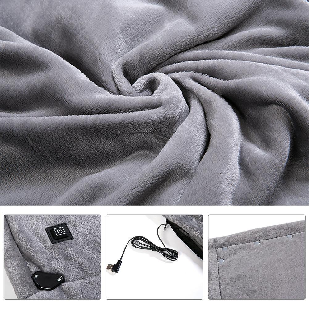 Buy USB Heated Warm Shawl Electric Heating Plush Throw Blanket Heated